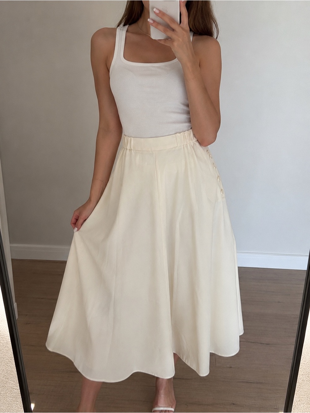 Vintage Worthington Ivory Midi Skirt Size 8